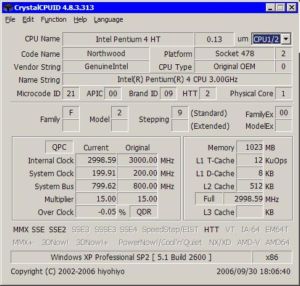 CrystalCPUID 4 9 4 328 идентификация процессоров
