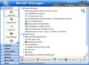 WinXP Manager 5 0 9 универсальный оптимизатор