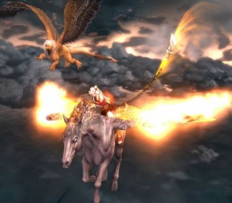 God of War 2 в небе над Афинами