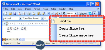 Skype Office Toolbar 1 0 0 24 Beta панель инструментов для MS Office
