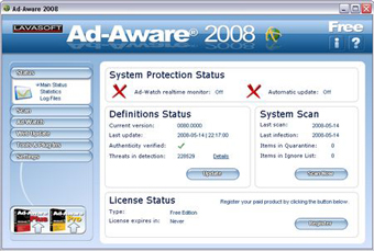 Lavasoft Ad Aware 2008 Free Edition 7 1 защита от шпионов