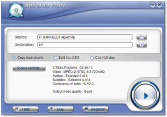 Arc DVD Copy 1 5 35 быстрое копирование защищенных DVD