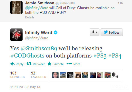 Call of Duty Ghosts подтверждена для PS4 опубликовано видеосравнение с движком MW3